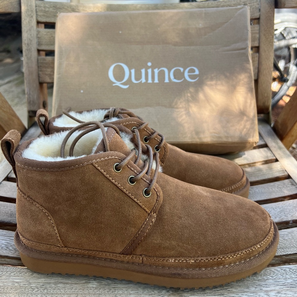 Quince Brown Shearling Lined Boots size 8